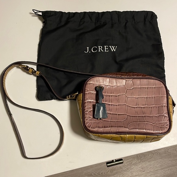 J. Crew Bags Jcrew Colorblock Leather Camera Bag Crossbody Purse